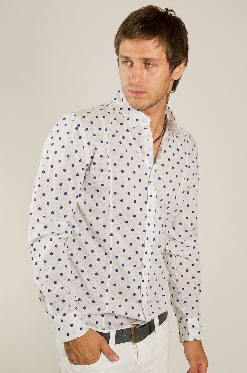 

Рубашка в горошек 525 Denim Division 19C5002 M Белый