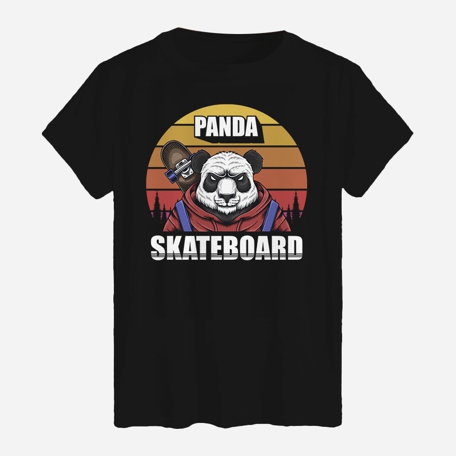 Акція на Футболка бавовняна довга чоловіча Likey Panda skateboard M150-0728 XL Чорна від Rozetka