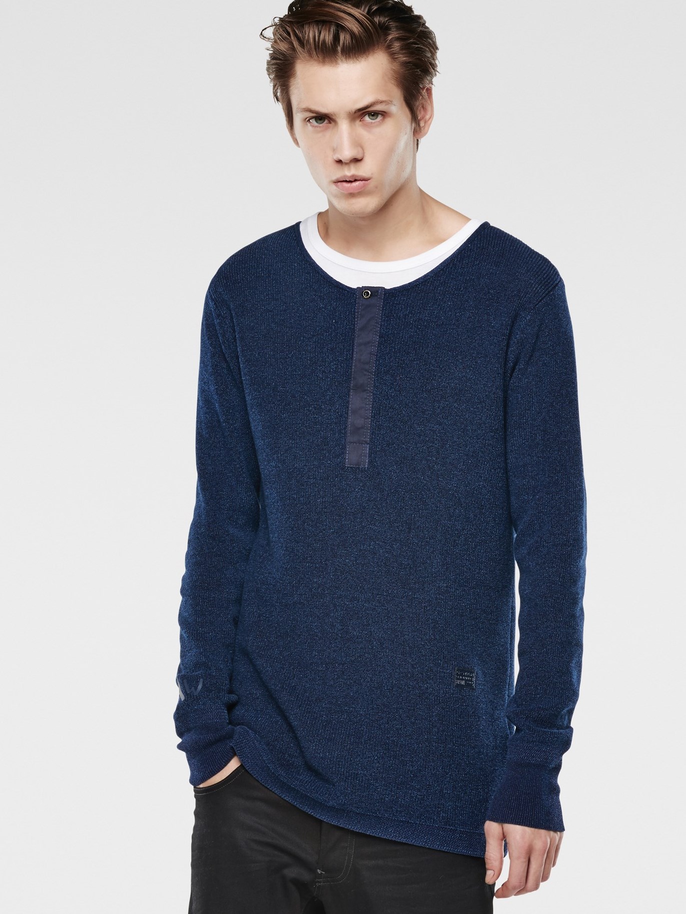 

Свитер Fabiak Granddad G-Star Raw Fabiak  Синий, Свитер Fabiak Granddad G-Star Raw Fabiak XL Синий