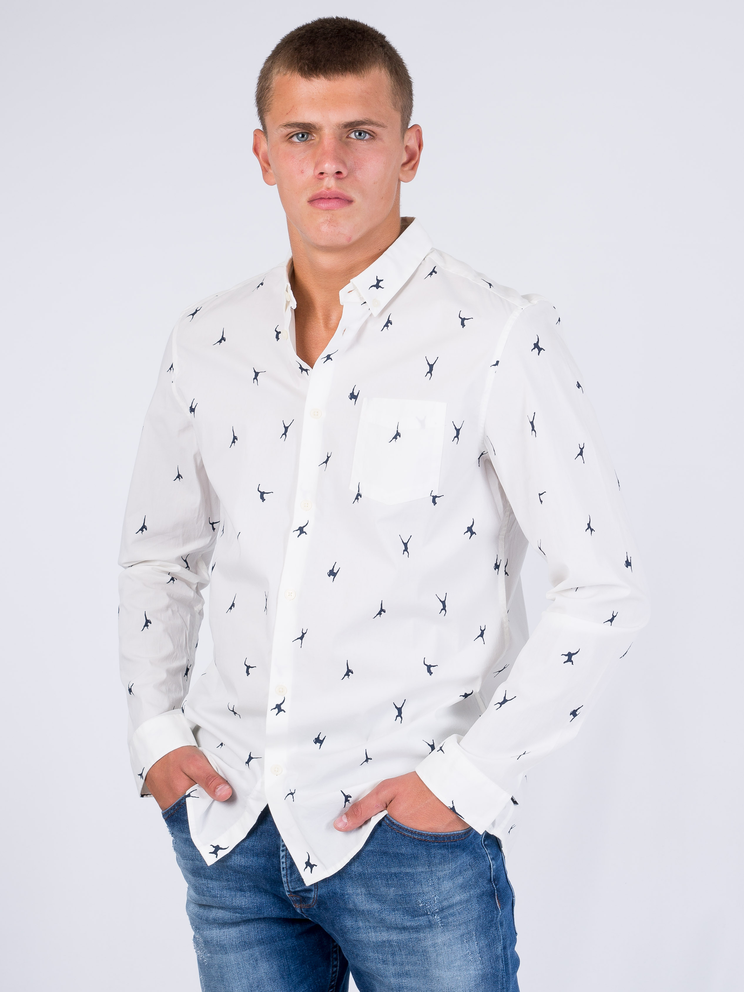 

Рубашка Jack & Jones 216105058  Белый, Рубашка Jack & Jones 216105058 XL Белый