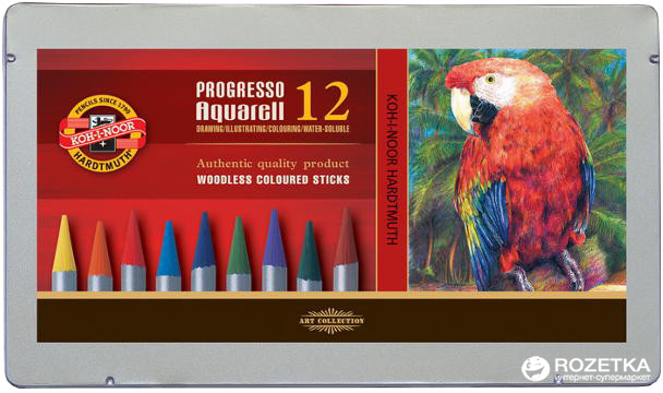 

Карандаши цветные акварельные Koh-i-Noor Progresso 12 цветов (8782)
