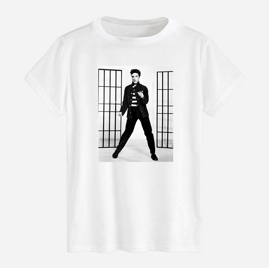 Акція на Футболка бавовняна довга чоловіча Likey Elvis Presley M150-0404 3XL Біла від Rozetka