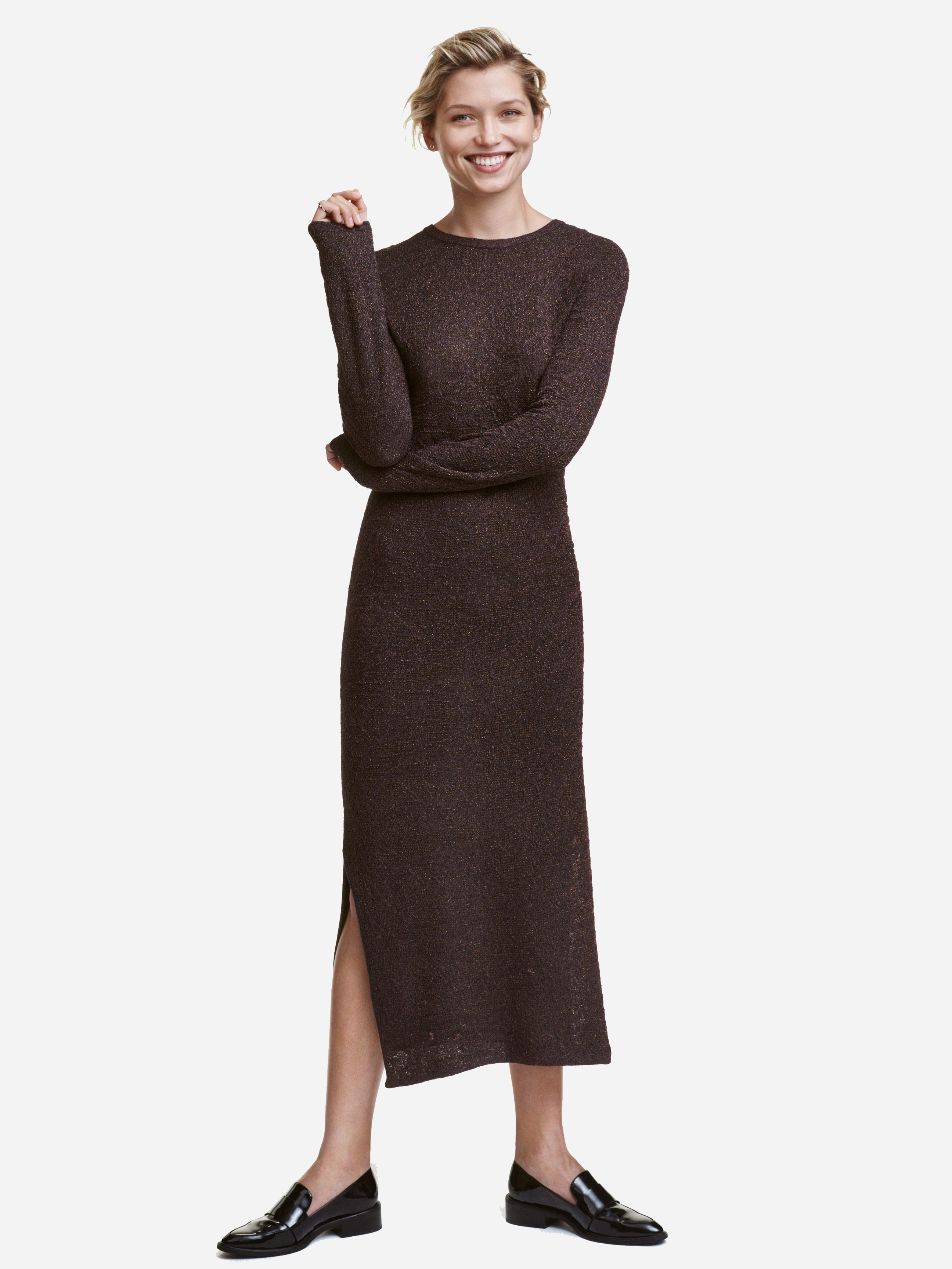 Акція на Сукня в'язана міді осіння жіноча H&M 0423007-4 S Коричнева (СА2000001851975) від Rozetka