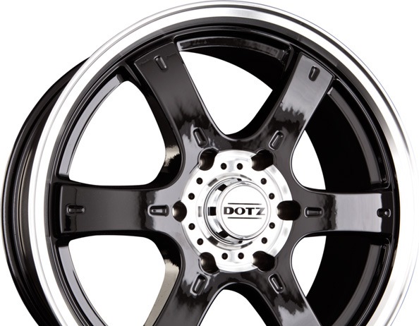 DOTZ CRUNCH MATT BLACK - POLISHED LIP R18 W8 PCD5X114.3 ET35 DIA71.6 ...