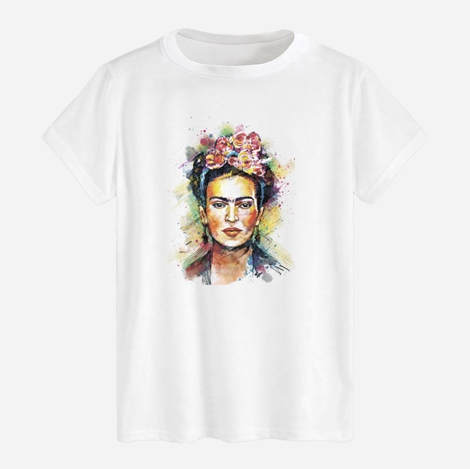 Акція на Футболка бавовняна довга чоловіча Likey Frida Kahlo - Фріда Кало M150-0131 XXL Біла від Rozetka