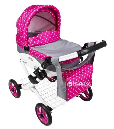 

Коляска для кукол Adbor Lily K-08 Pink-Grey Pea