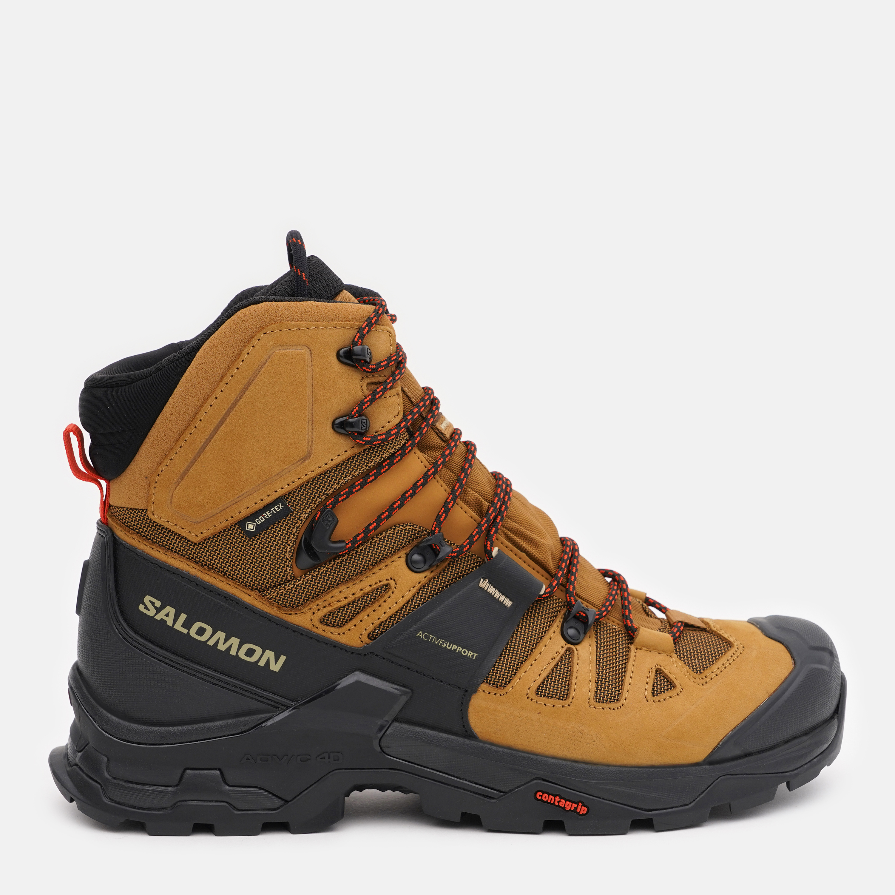 Акція на Чоловічі черевики для туризму високі з Gore-Tex Salomon Quest 4 Gtx L47156400 44.5 (10.5US) 28.5 см Rubber/Black/Fiery Red від Rozetka