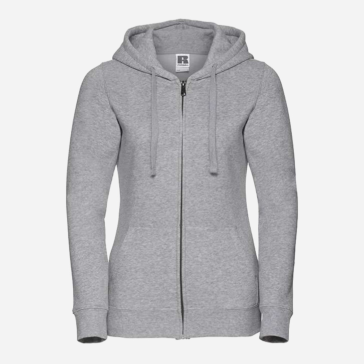 Акція на Толстовка на блискавці з капюшоном жіноча Russell Premium Authentic Zipped Hooded 0R266F S Сірий меланж від Rozetka