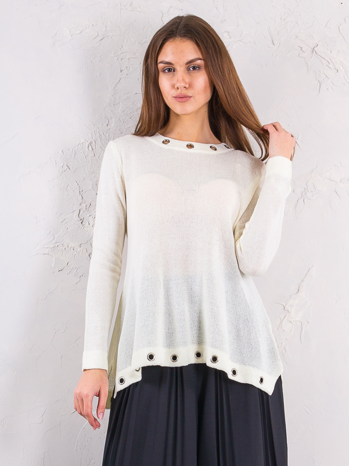 

Джемпер с металлическими кольцами Society 8 EB10660 S Белый