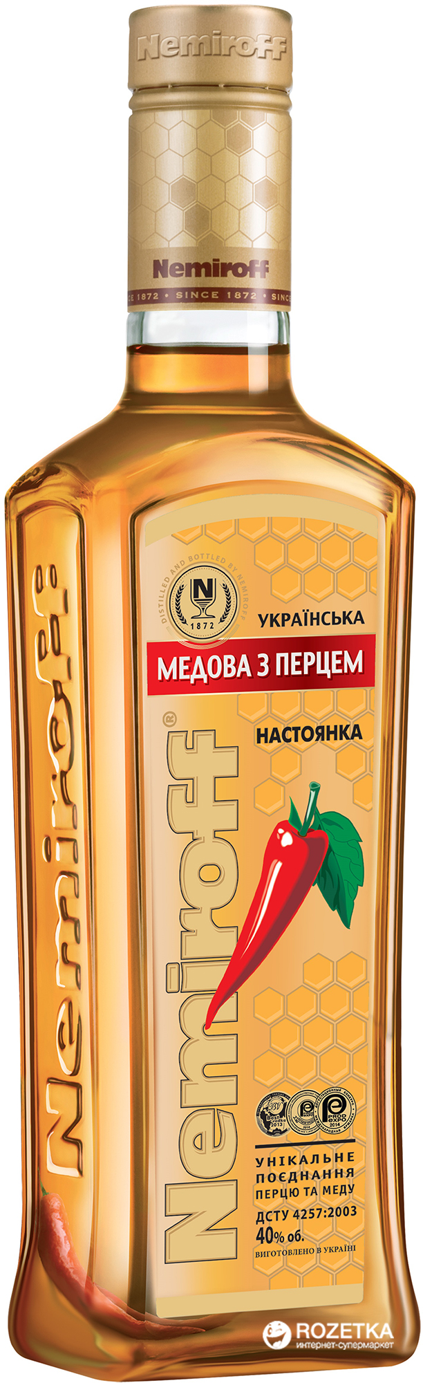 Настойка Nemiroff Украинская медовая с перцем 1 л 40% (4820181420918 ...