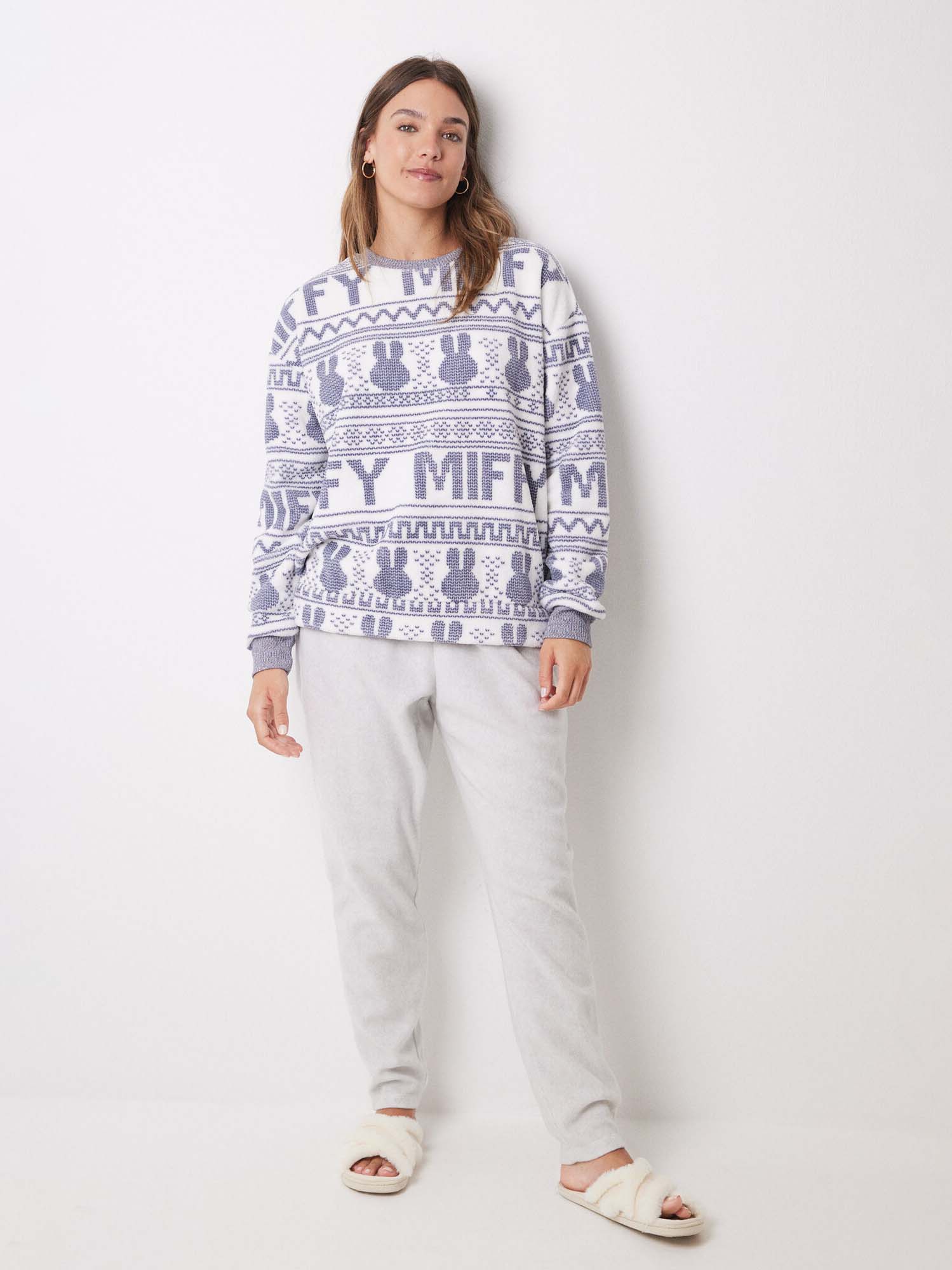 Акція на Піжама (світшот + штани) жіноча тепла флісова Women'Secret Mm Mf Miffy Pj 3138577 M Біла від Rozetka