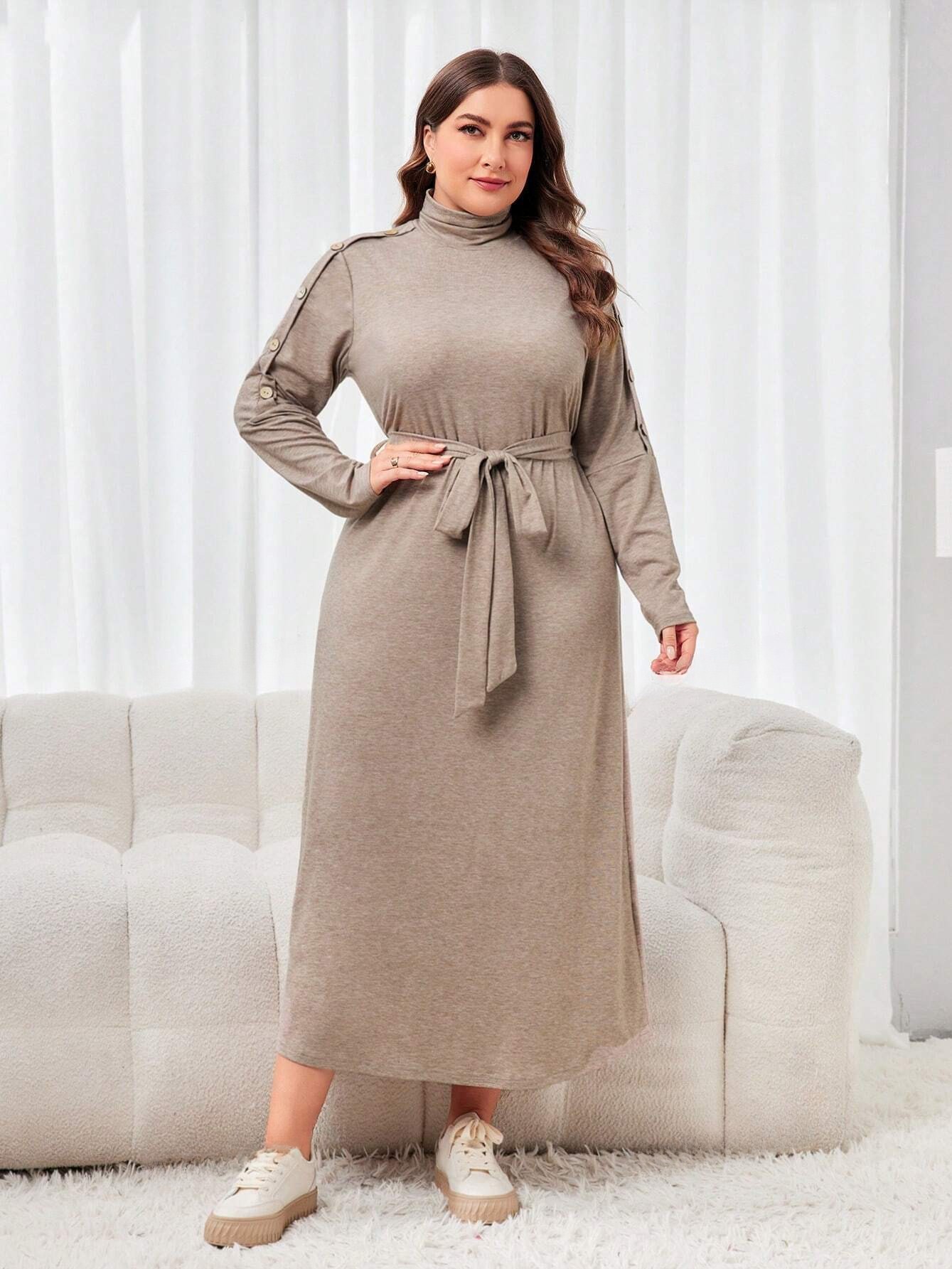 Плаття довге осіннє жіноче SHEIN GD-00082764 4XL Бежеве від Rozetka на платформі USKIDKA Акція на Плаття довге осіннє жіноче SHEIN GD-00082764 4XL Бежеве від Rozetka