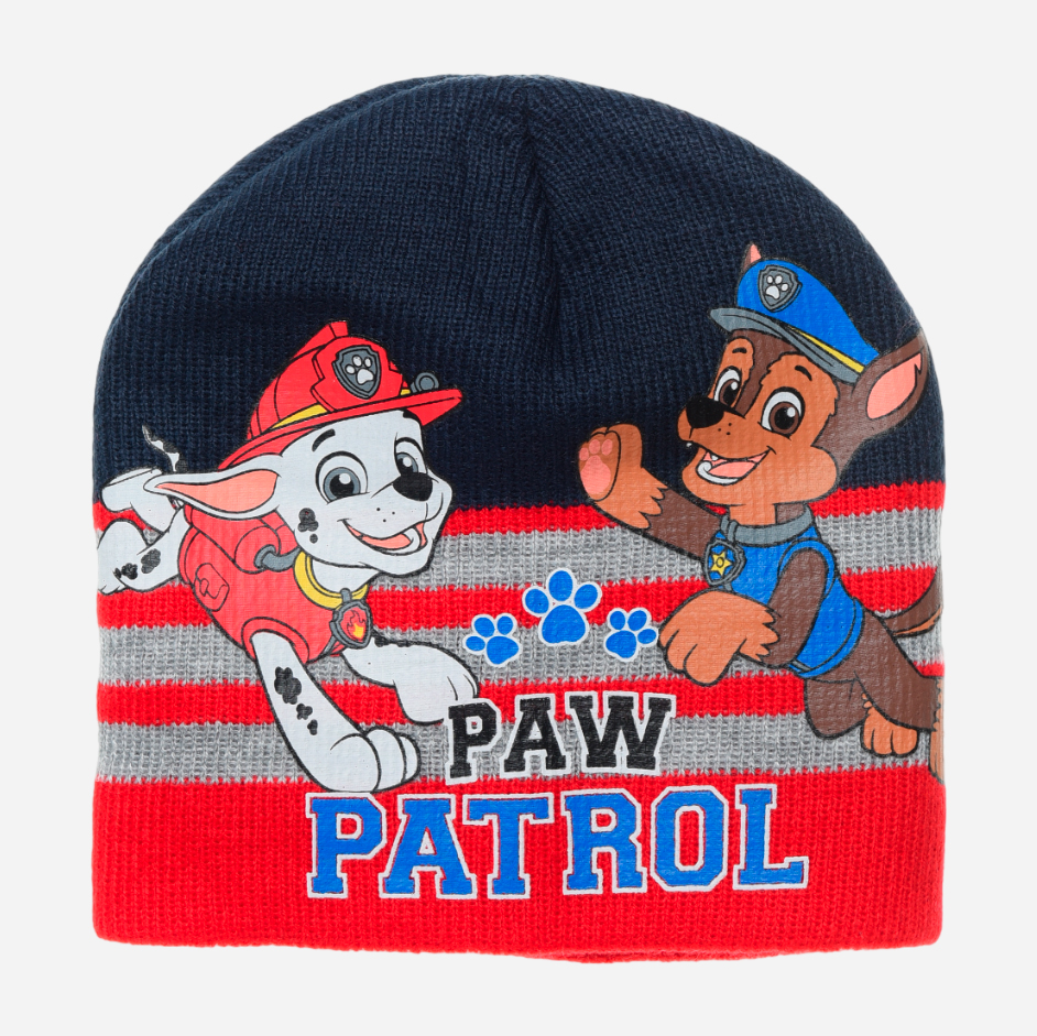 Акція на Дитяча демісезонна шапка-біні в'язана для хлопчика Disney Paw Patrol XH4005 52 см Наві від Rozetka