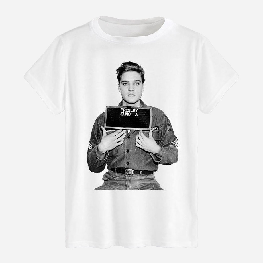 Акція на Футболка бавовняна довга чоловіча Likey Elvis Aaron Presley M150-0403 XL Біла від Rozetka