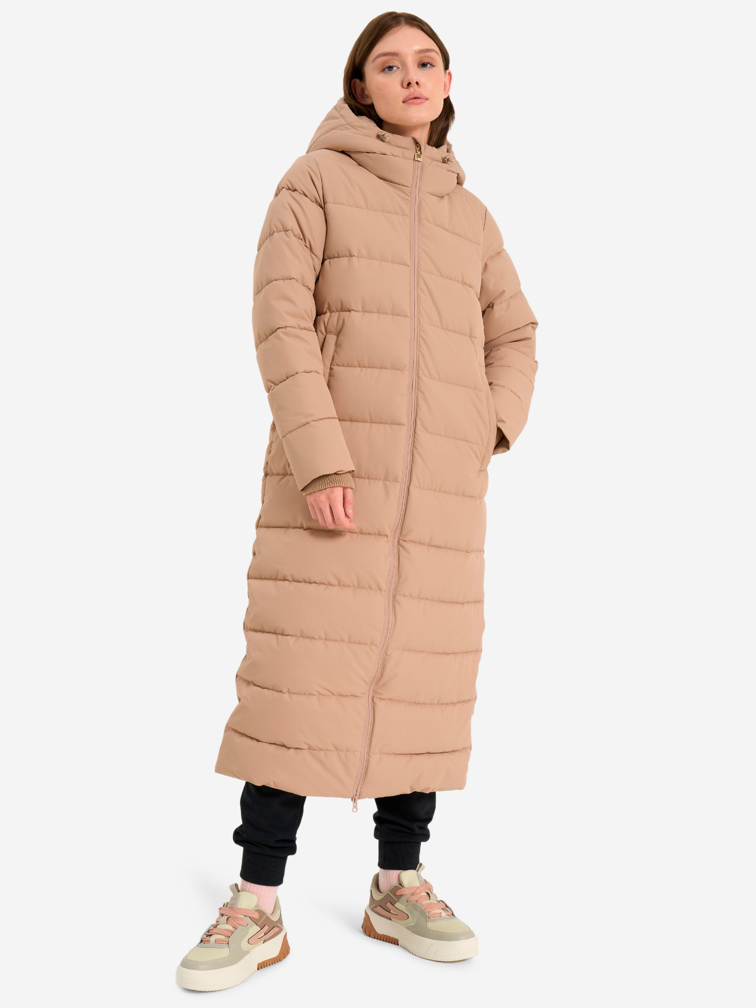 Акція на Куртка зимова довга жіноча Fila Women's coat 129483-T1 44 Бежева від Rozetka