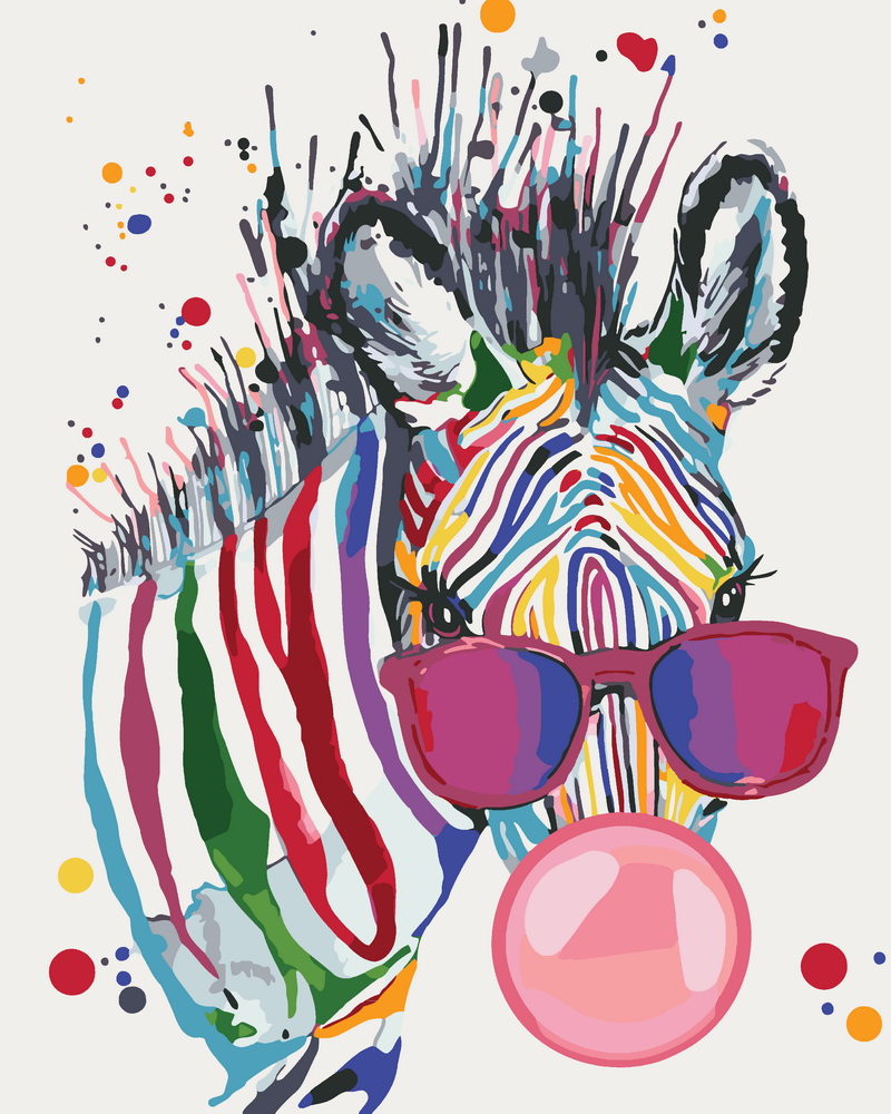 

Картина по номерам Идейка Яркая зебра 40*50 см (в коробке) арт.KH4071