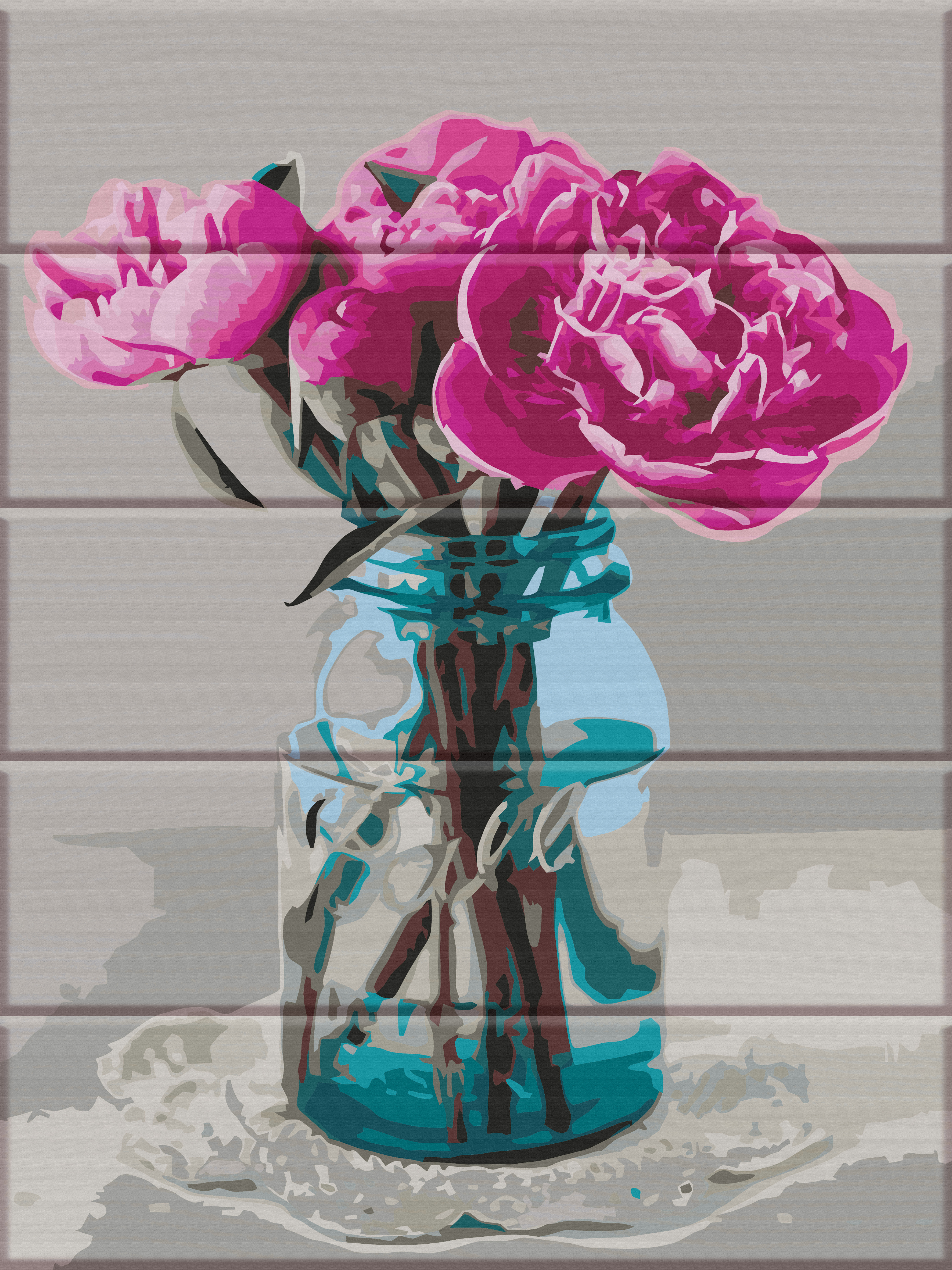 

Картина по номерам ArtStory Пионы на столе 40*30 см на дереве (в коробке) арт.ASW080