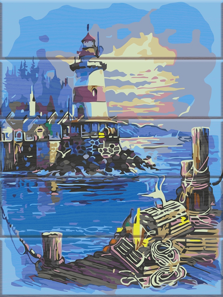 

Картина по номерам ArtStory Свет маяка 40*30 см на дереве (в коробке) арт.ASW106