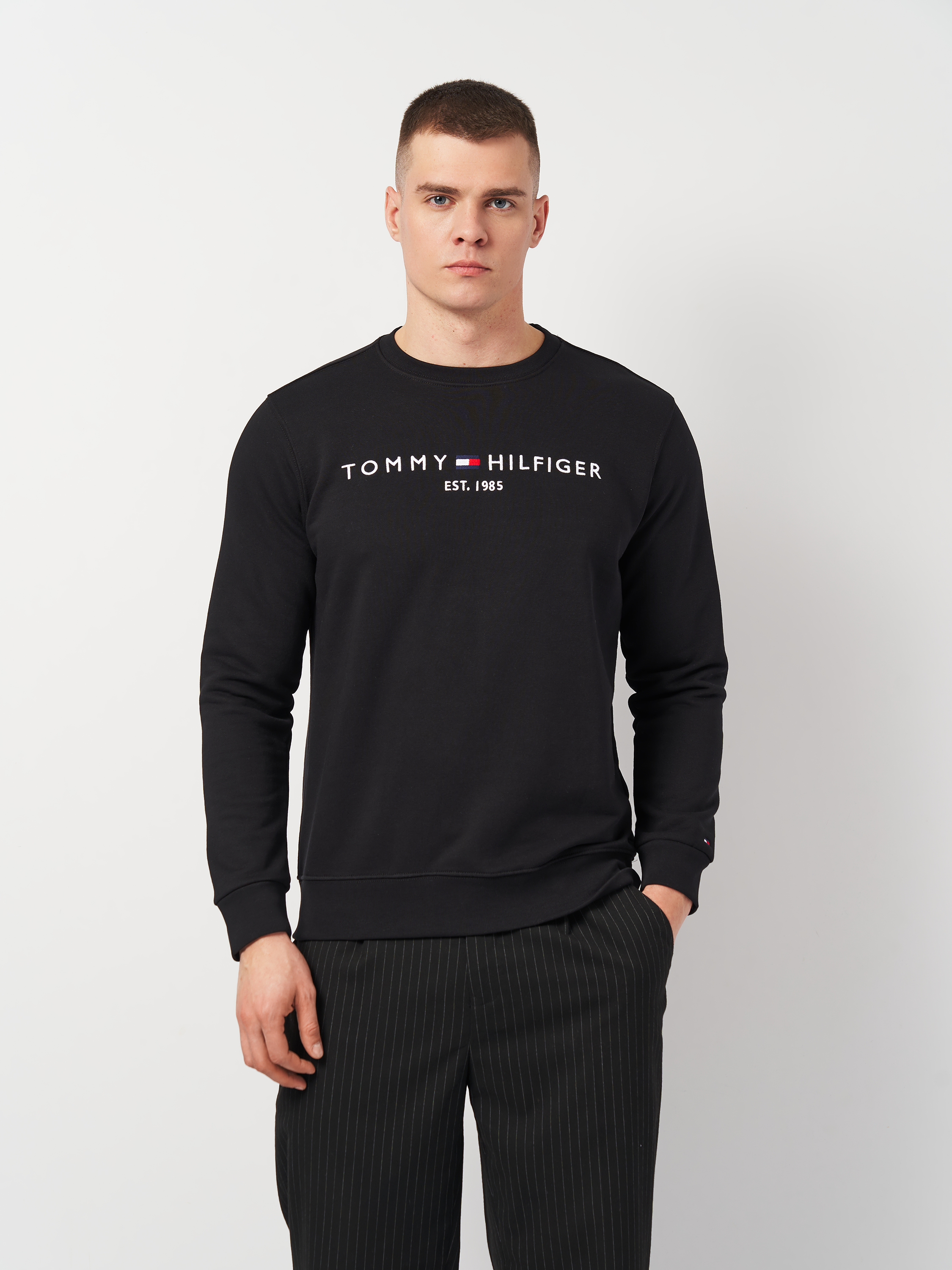 Акція на Світшот чоловічий Tommy Hilfiger 11401.1 L Чорний від Rozetka