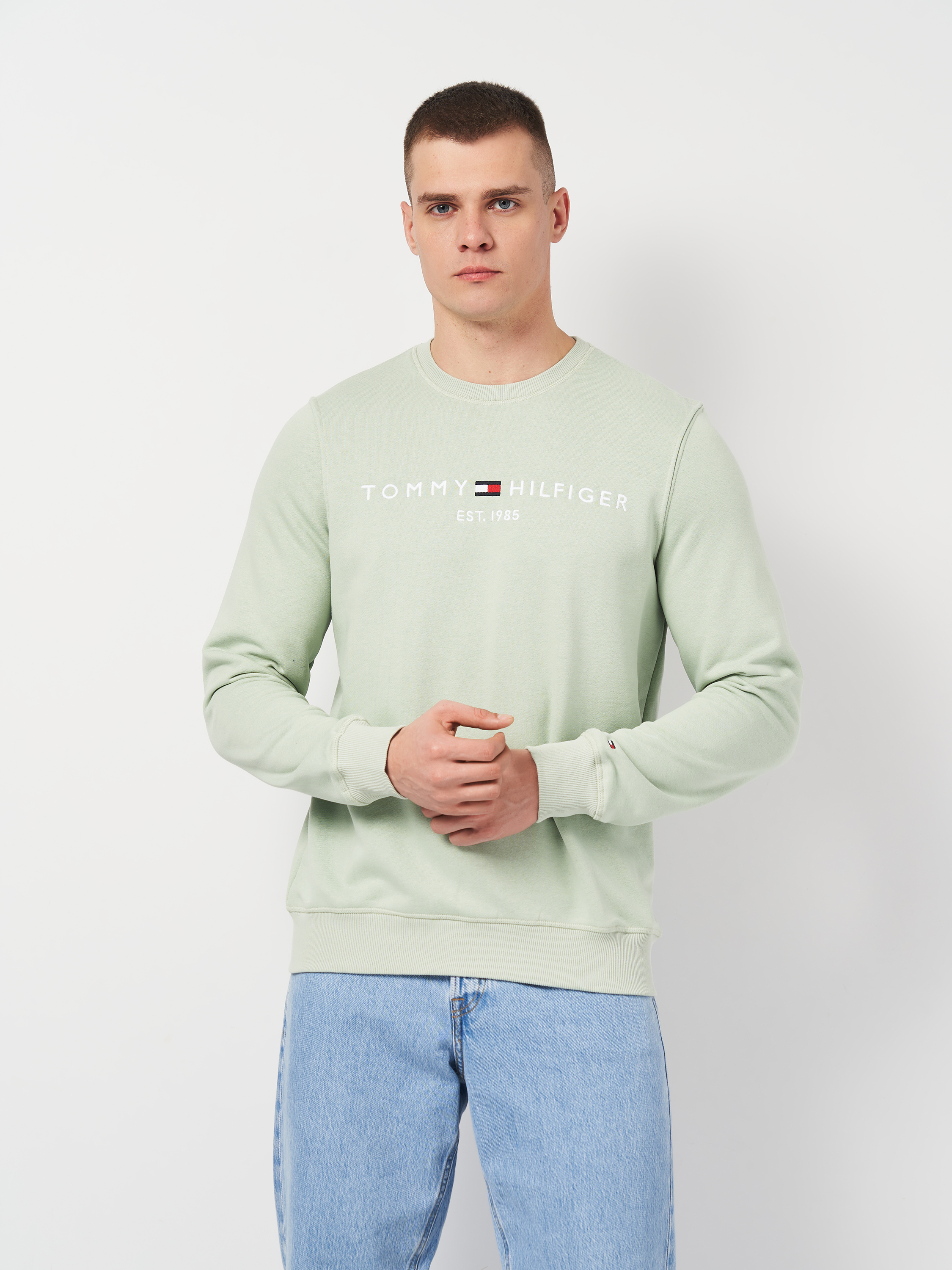 Акція на Світшот чоловічий Tommy Hilfiger 11402.3 XL Оливковий від Rozetka