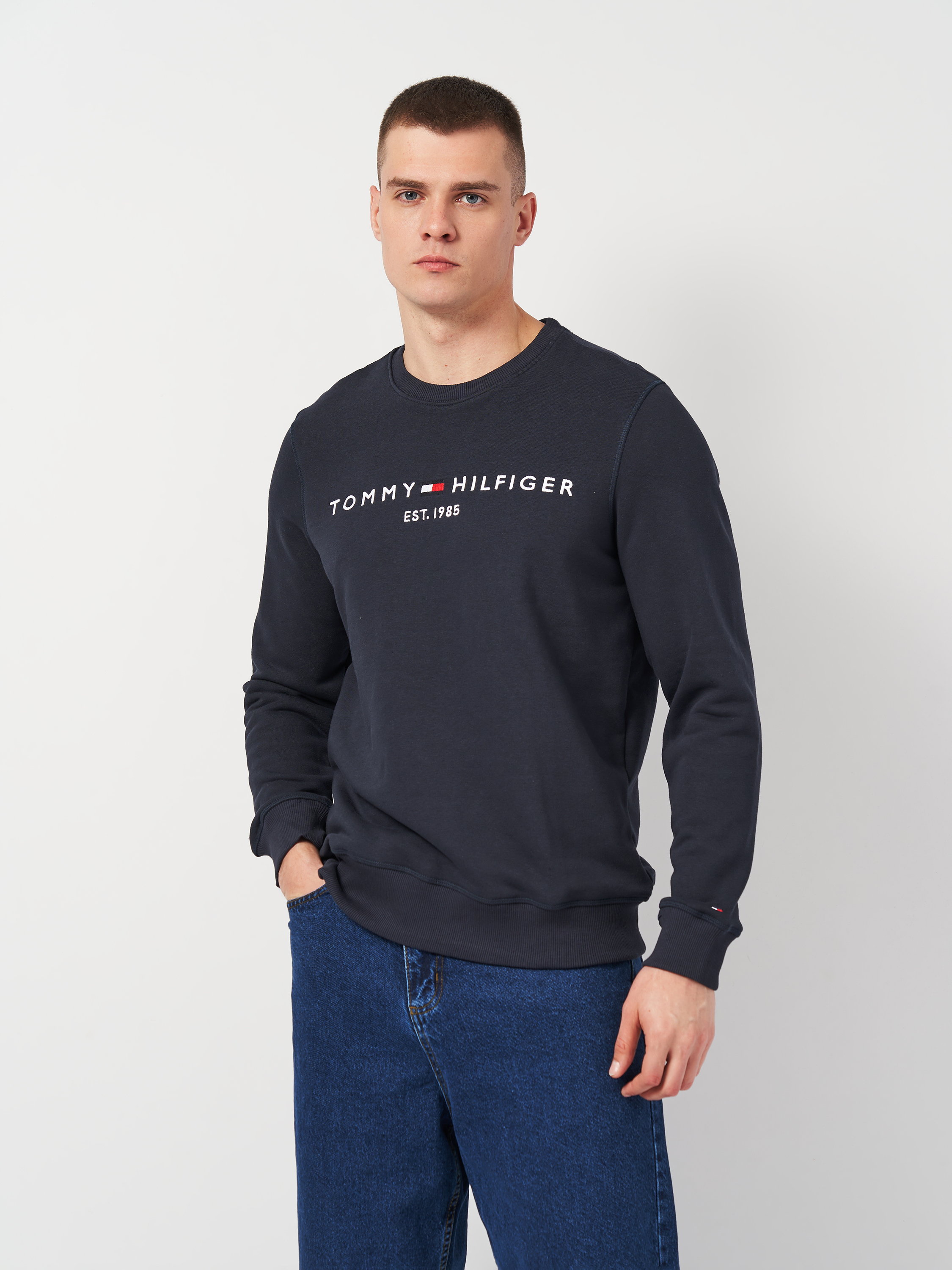 Акція на Світшот чоловічий Tommy Hilfiger 11402.4 XL Темно-синій від Rozetka