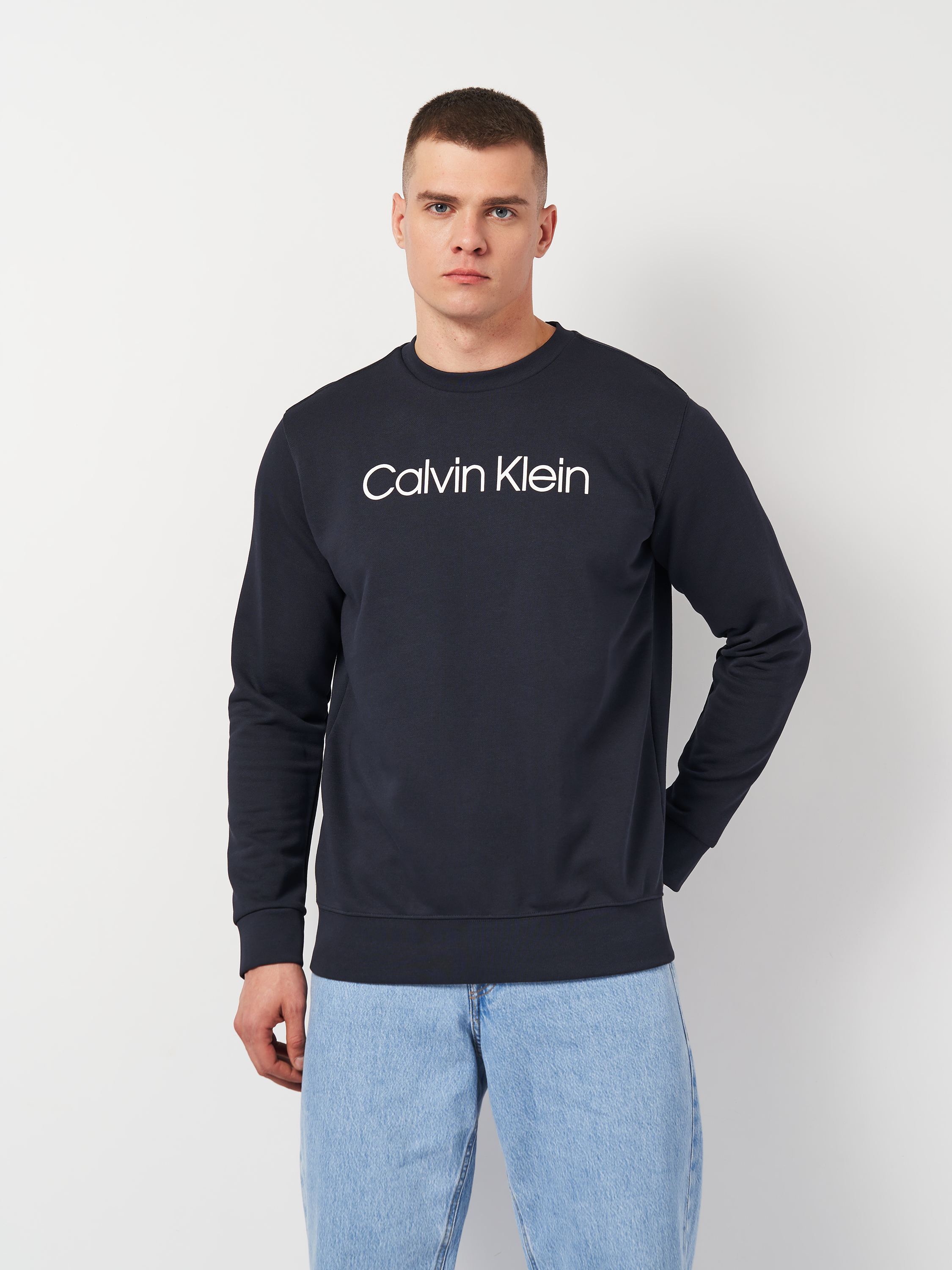 Акція на Світшот чоловічий Calvin Klein Jeans 11385.2 M Темно-синій від Rozetka