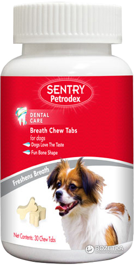 

Жвачка Sentry Petrodex Breath Chew Tabs для собак 30 шт