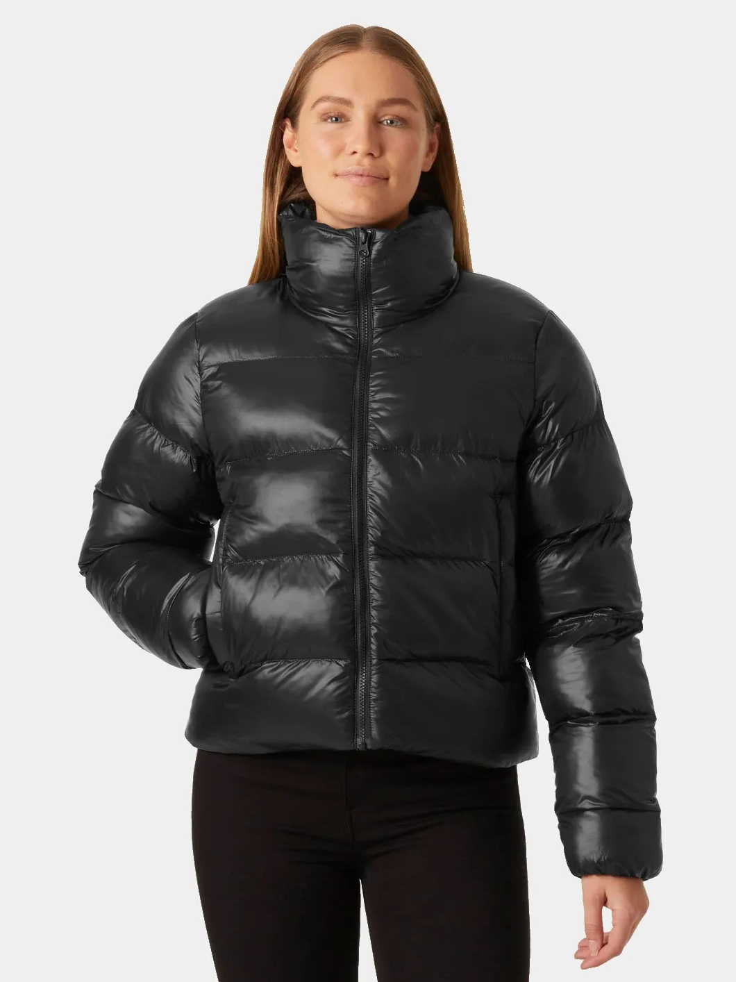 Акція на Куртка зимова коротка жіноча Helly Hansen Jade Puffer Jacket 53109-990 M Чорна від Rozetka