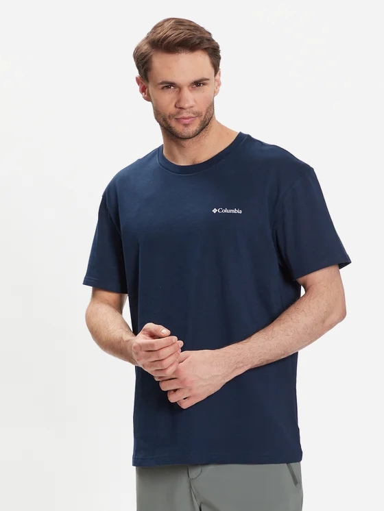 Акція на Футболка бавовняна чоловіча Columbia CSC Basic Logo Short Sleeve 1680053474 XL Темно-синя від Rozetka