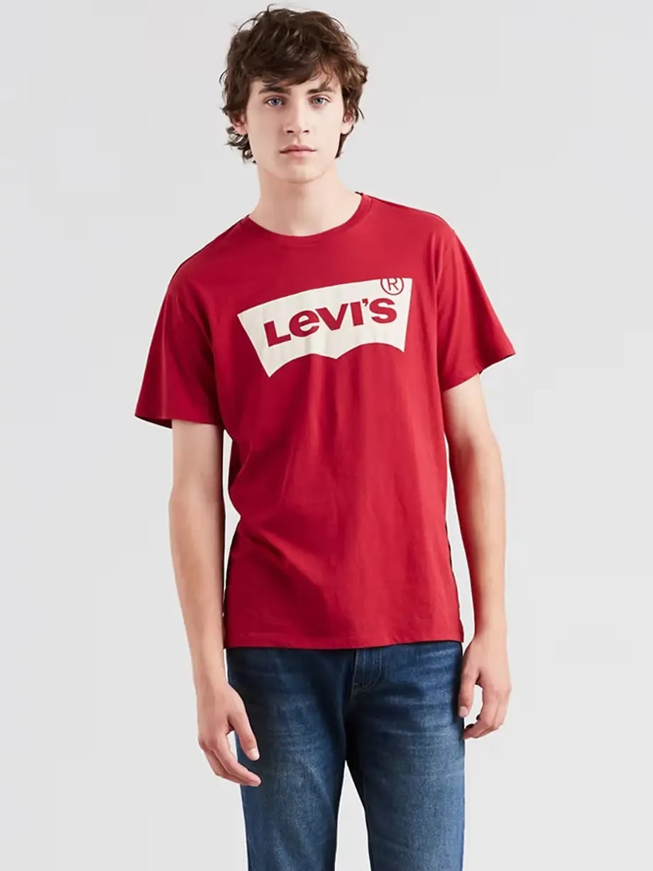 Акція на Футболка бавовняна чоловіча Levi's Graphic Set-In 1387468 M Червона з принтом від Rozetka