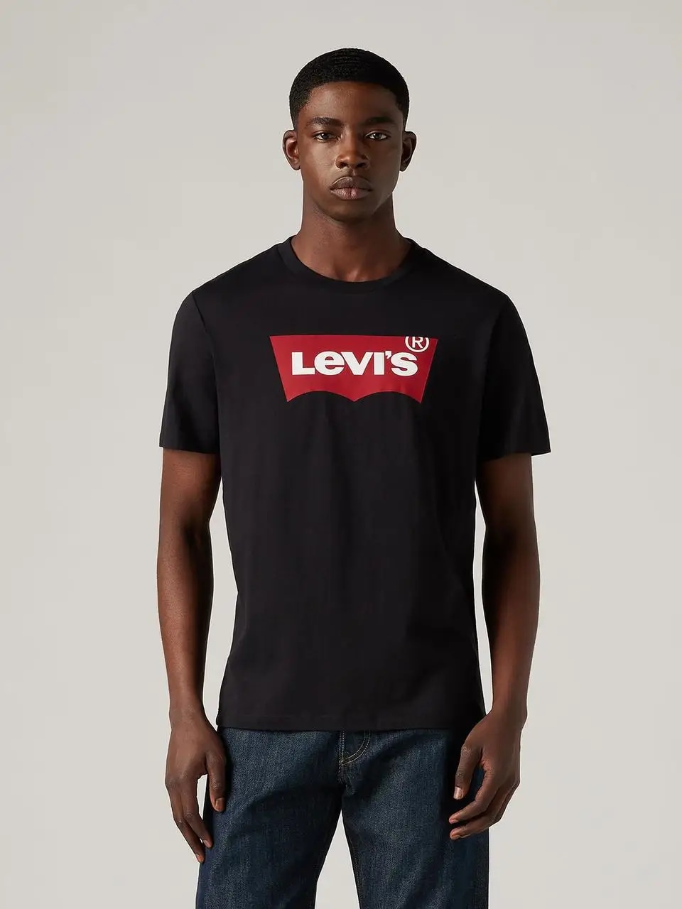 Акція на Футболка бавовняна чоловіча Levi's Graphic Setin Neck 177141468 M Чорна з принтом від Rozetka