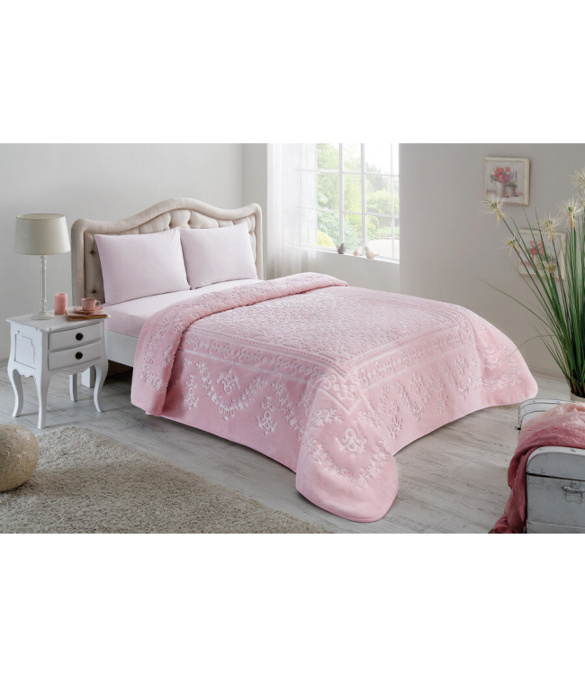 

Плед Tac Cotton Battaniye Amira Евро 220*240 см пудра арт.TAC71247366