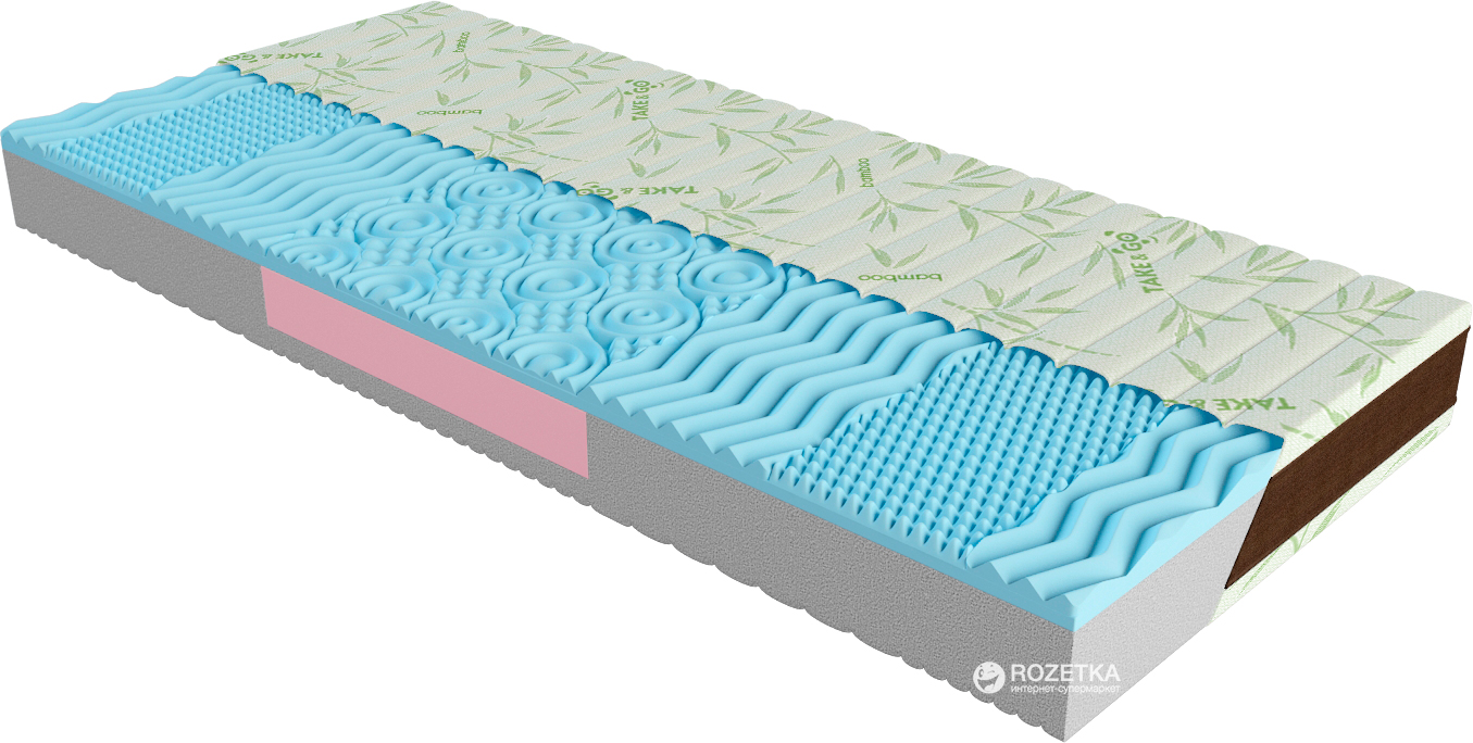 Матрас Take&Go Bamboo NeoBlue 90x190 см (2021240901900/3021240901909 ...