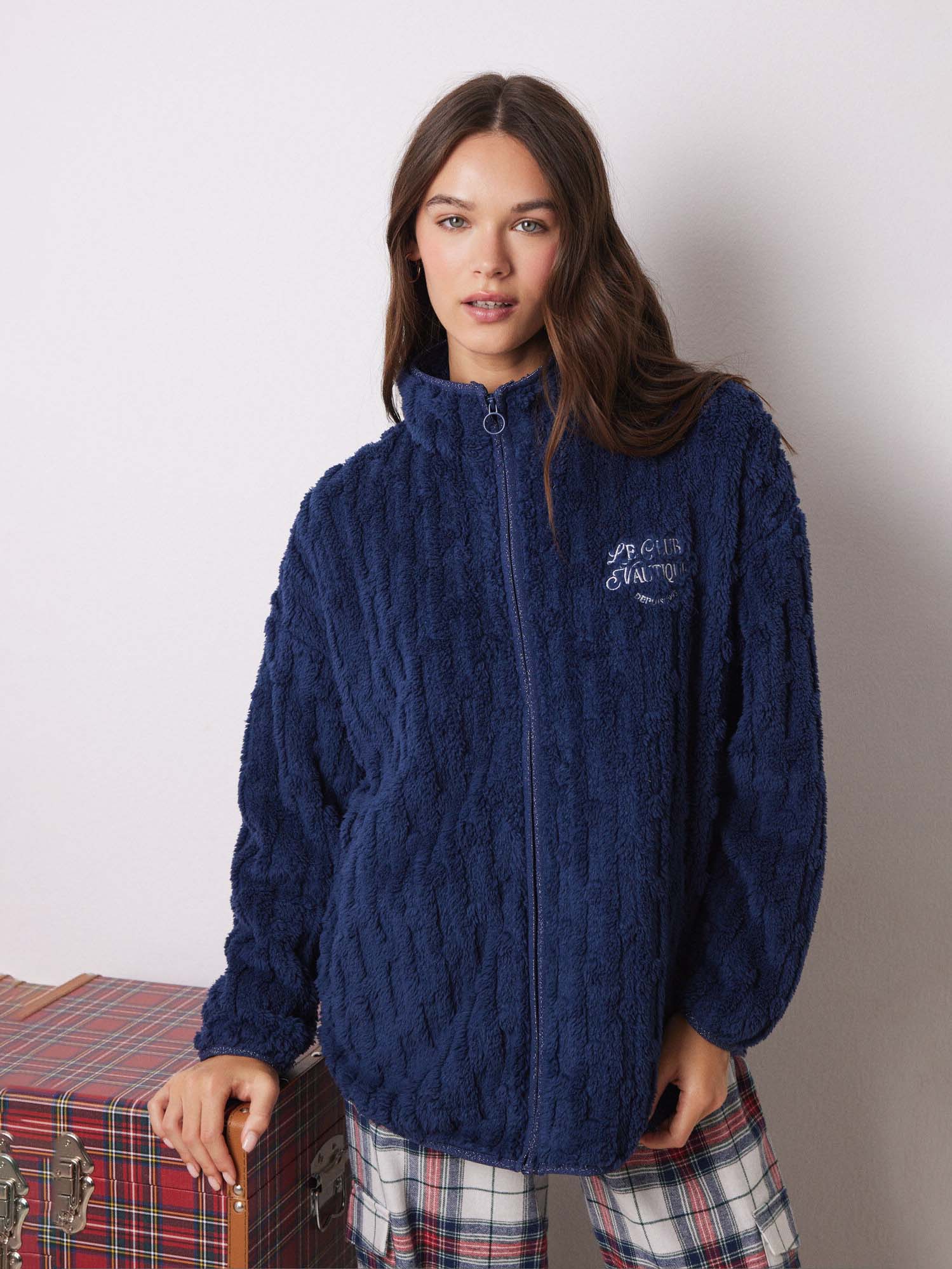 Акція на Піжамна кофта жіноча тепла Women'Secret Mmp Navy Robe 3148777 M Синя від Rozetka