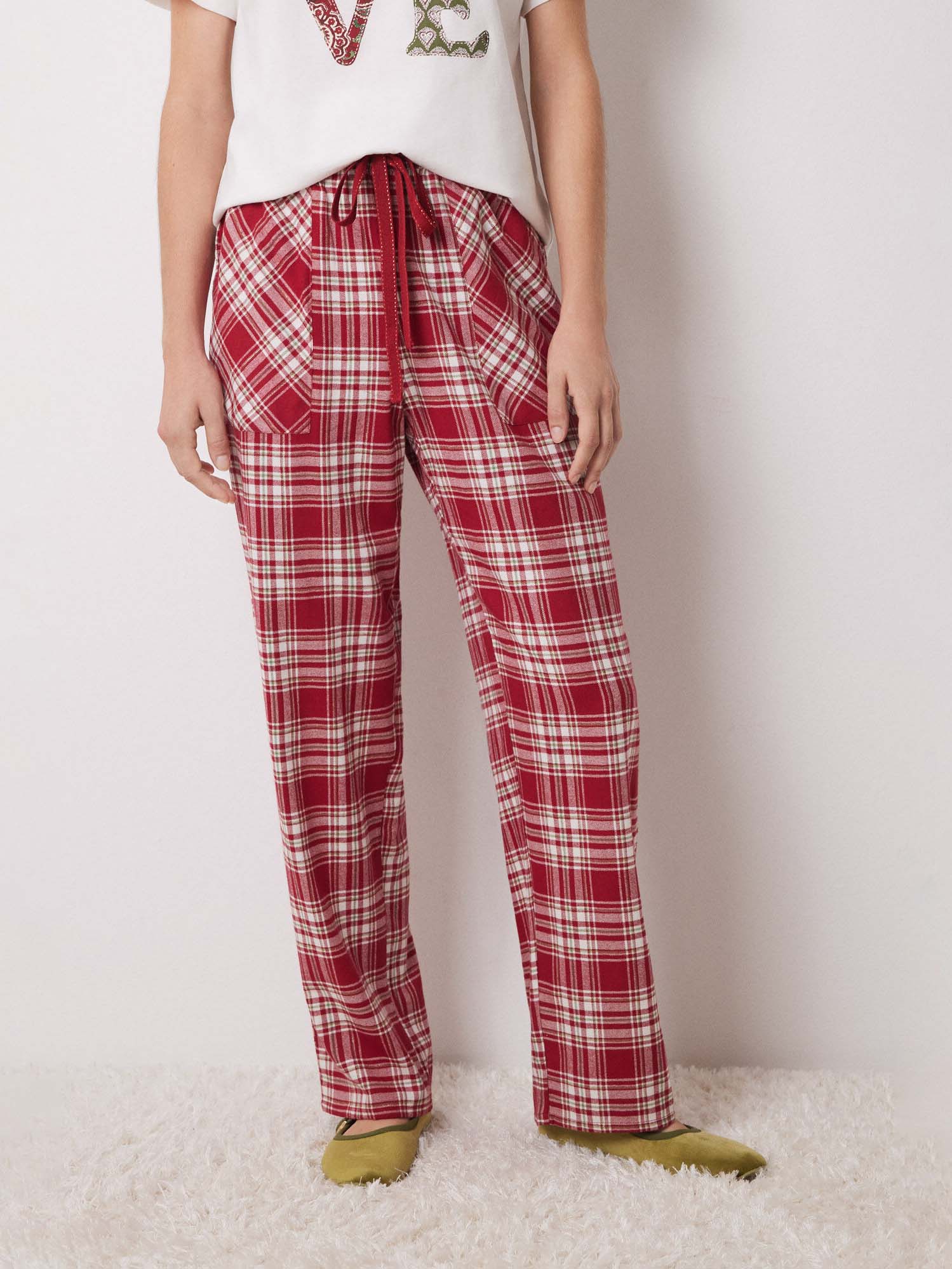 Акція на Піжамні штани жіночі бавовняні Women'Secret Mml Check Red Pants 3708469 S Червоні від Rozetka