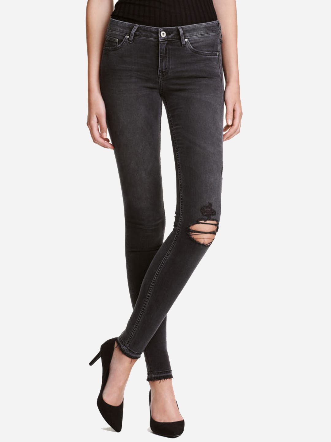 Акція на Джинси Skinny жіночі H&M 0424664_серый_05 W25L34 Сірі (KZ2000000944159_KAY2000000944159) від Rozetka