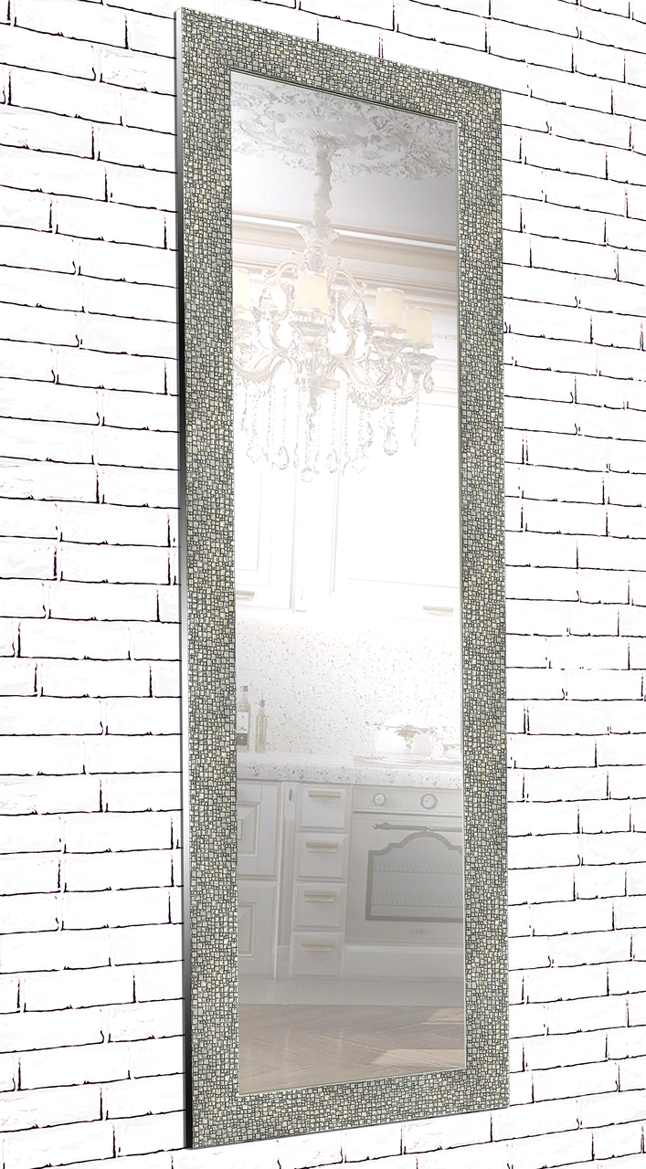 

Зеркало настенное в раме Factura Textured silver cubes 60х174 металлик