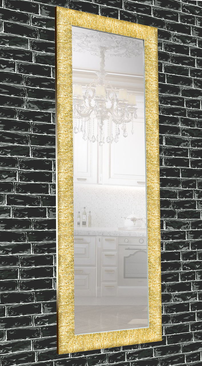 

Зеркало настенное в раме Factura Textured gold 60х174 см золотое