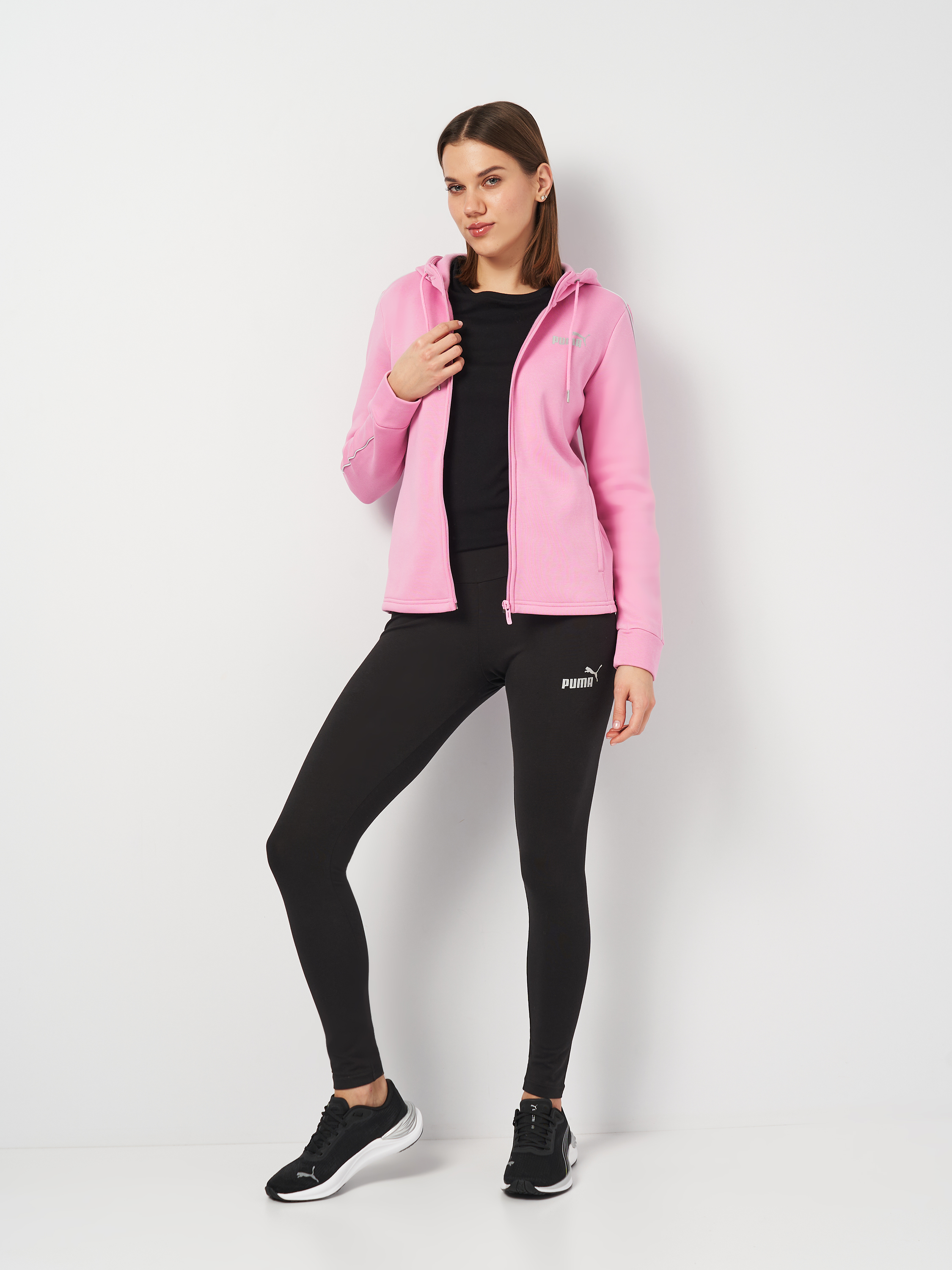 Акція на Спортивний костюм жіночий Puma Tracksuits 68304648 XS Чорний/Розовий від Rozetka