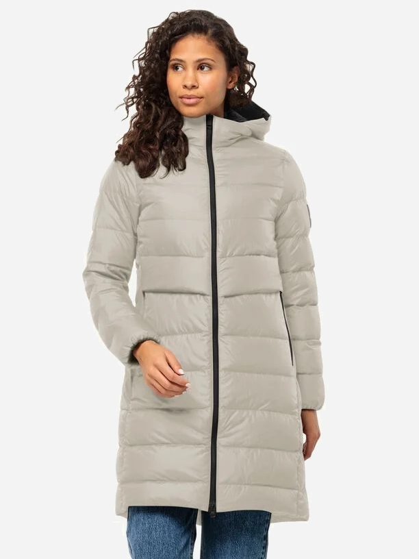 Акція на Куртка зимова довга жіноча Jack Wolfskin Lenauplatz Coat W 1207471_A0029 L Бежева від Rozetka