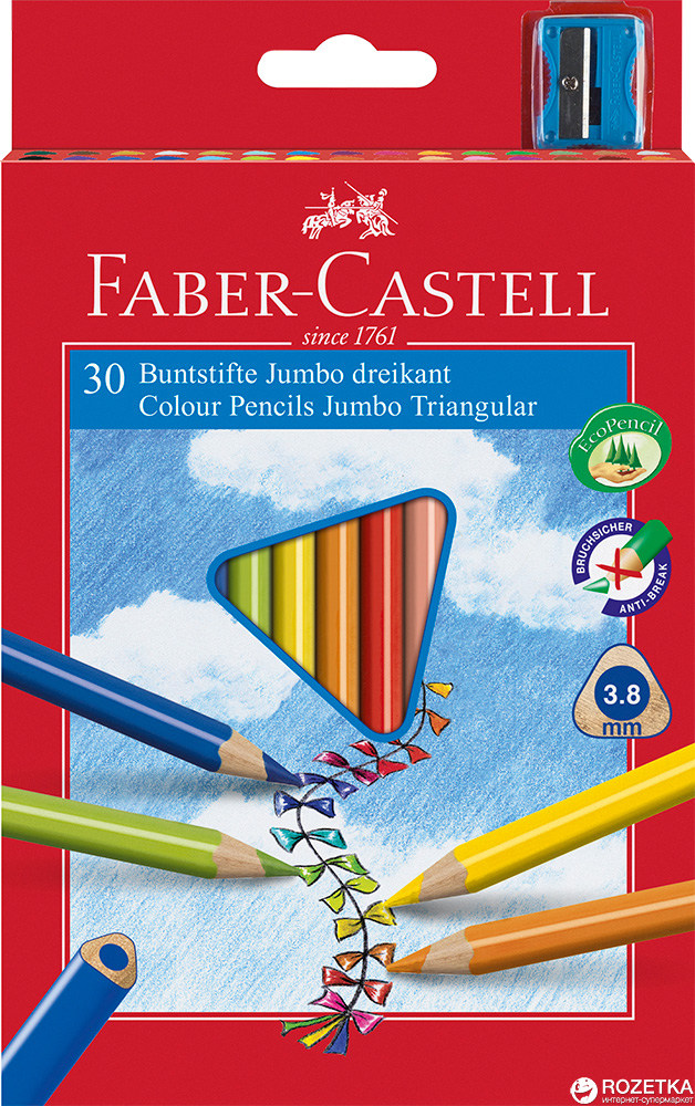 

Набор цветных карандашей Faber-Castell Jumbo 30 шт (8991761345030)