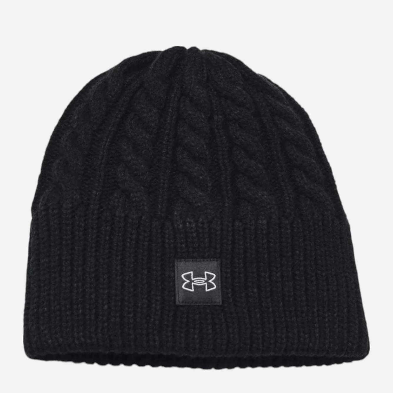 Акція на Шапка жіноча Under Armour Halftime Cable Knit Beanie 1379995-001 One Size Чорна від Rozetka