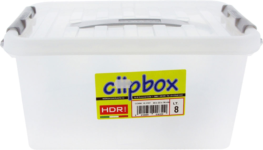 

Бокс для хранения Heidrun Clipbox 8 л с ручкой Прозрачный (1632_прозрачный)