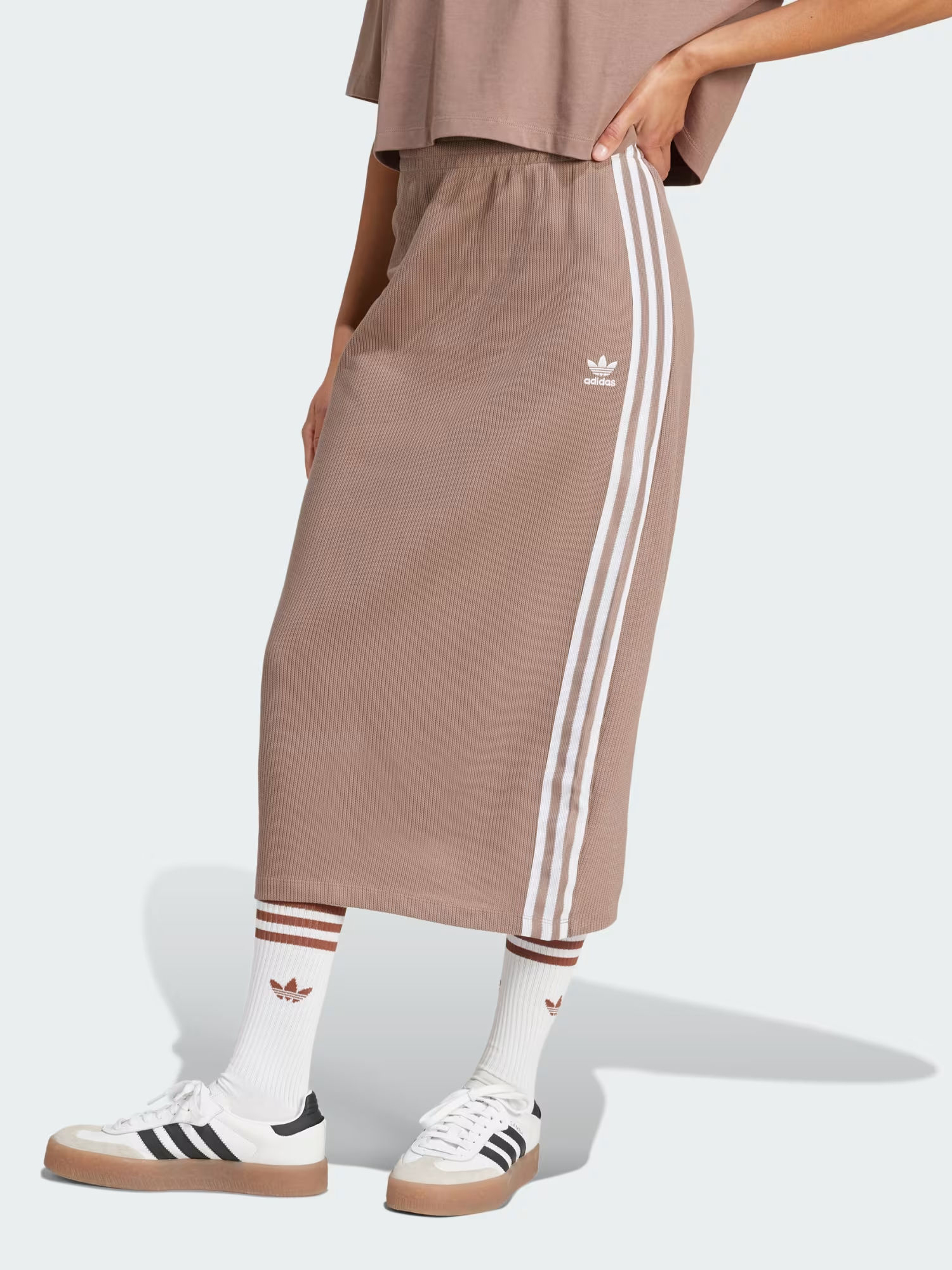 Акція на Спідниця міді осіння пряма жіноча Adidas Knitted Skirt JD4606 M Trabrn від Rozetka