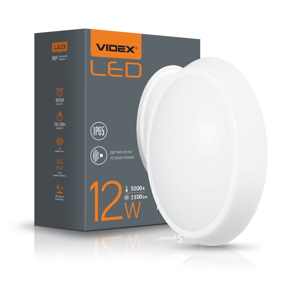 

LED светильник (ЖКХ) овальный VIDEX 12W 5000K 220V белый сенсорный (VL-BHO-125PW-S)