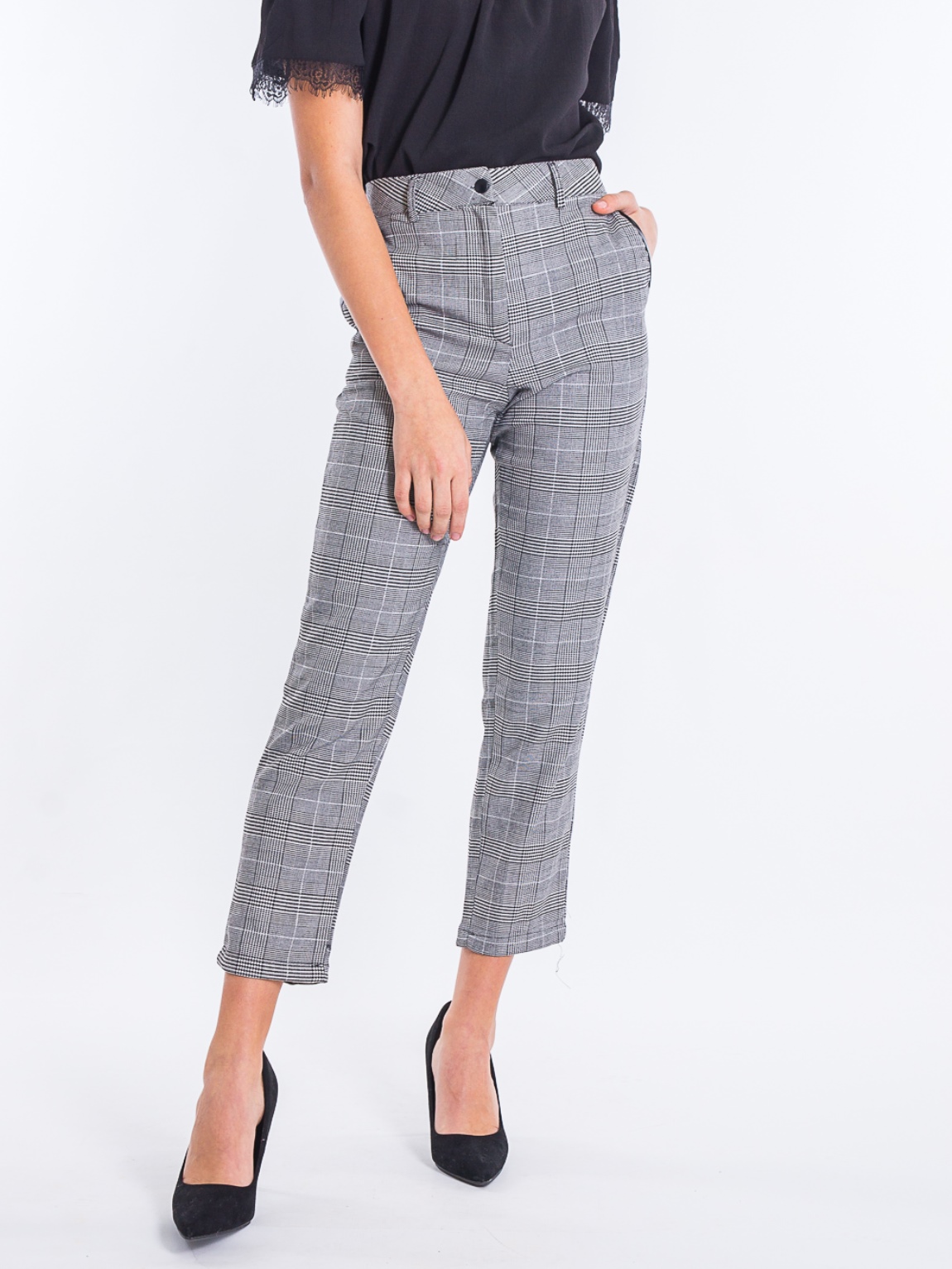 

Клетчатые брюки BEBE PLUS 21797  Клетка, Клетчатые брюки BEBE PLUS 21797 M Клетка