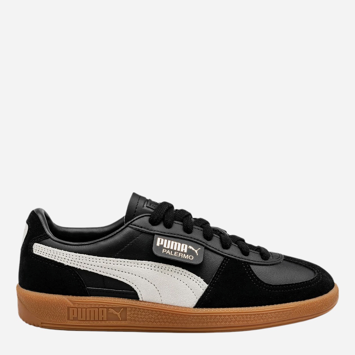 Акція на Жіночі кеди низькі Puma Palermo Leather 39646403 38.5 Чорні від Rozetka