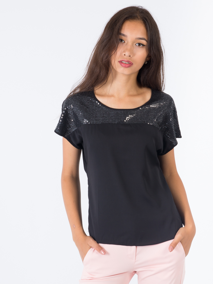 

Блузка в пайетках Vero Moda VMC-NC314  Черный, Блузка в пайетках Vero Moda VMC-NC314 S Черный