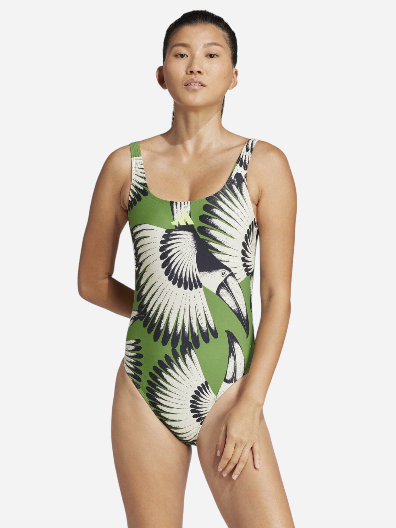 Акція на Купальник суцільний жіночий Adidas Farm Swimsuit JF6034 36 Cregrn/Bopink від Rozetka