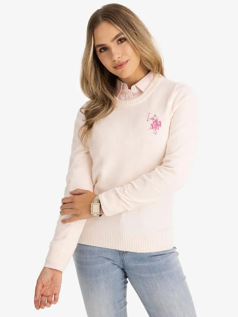 Акція на Джемпер жіночий U.S. Polo Assn 556152-AA00A M Бежевий від Rozetka